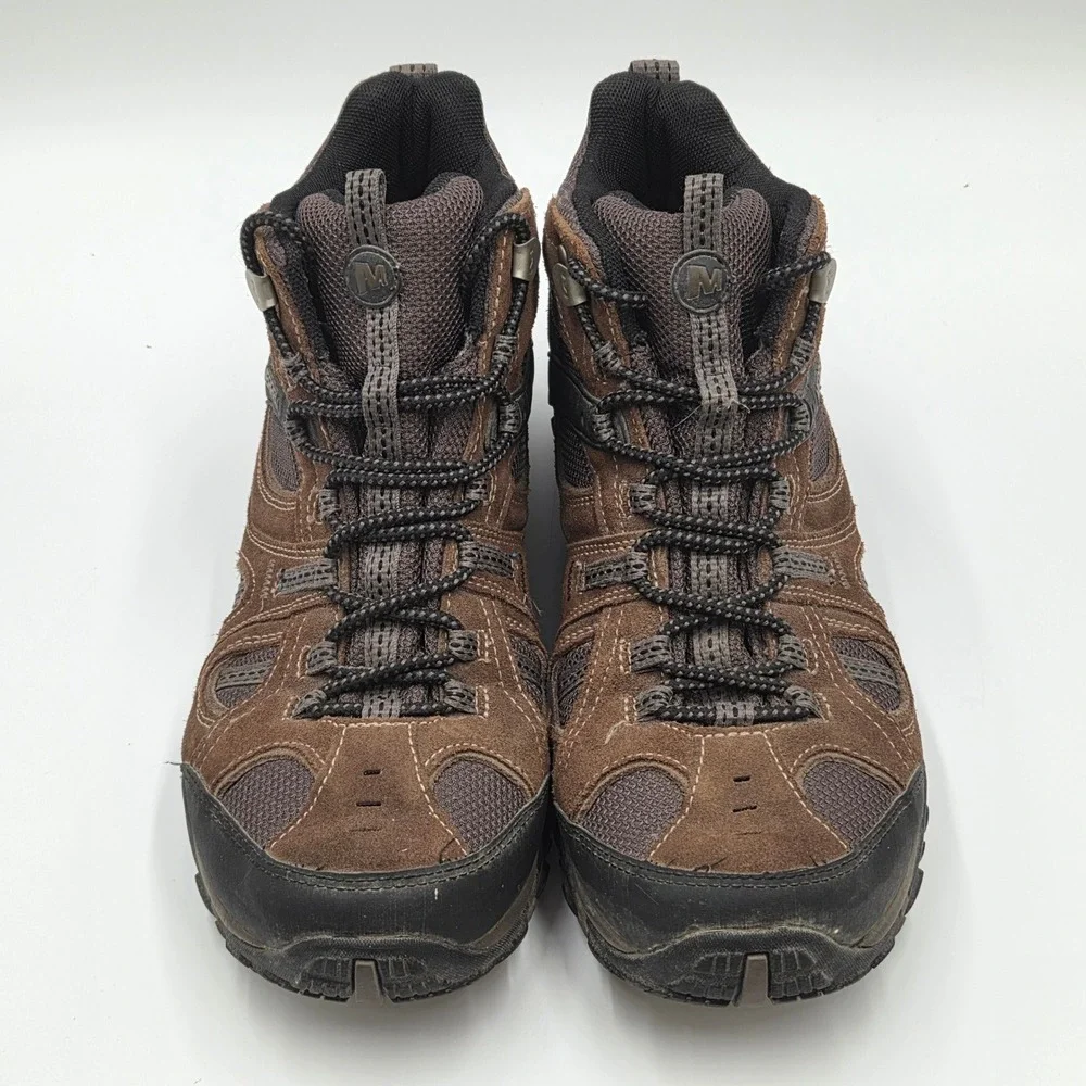 Merrell Yokota Mid Waterproof Hiking Boots Mens 10 Dark Earth Brown J086744